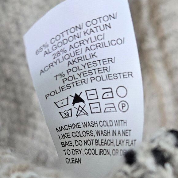 Lucky Brand Boho Knitted Shawl Wrap Women's Native Tassel Tie Chunky Fray Hem ML - Picture 8 of 8